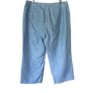 Talbots Blue 100% Linen Slacks Work Pants‎ Summer Lightweight Size 16 NWT